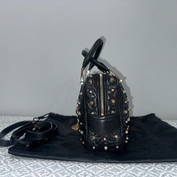 Versace Nappa Barocco Quilted Studded Vanitas Demetra in Black - Picture 4 of 11